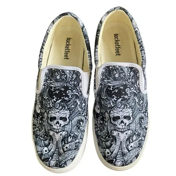 Unisex bucketfeet Canvas Slip-on Sneakers Men's 9.5 Women's 11 - Picture 3 of 8